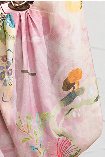 Floral Print Canvas Hobo Bag - Wolvess