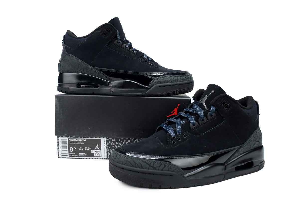 Custom Air Jordan 3 Retro 'Black Cat' CT8532-001