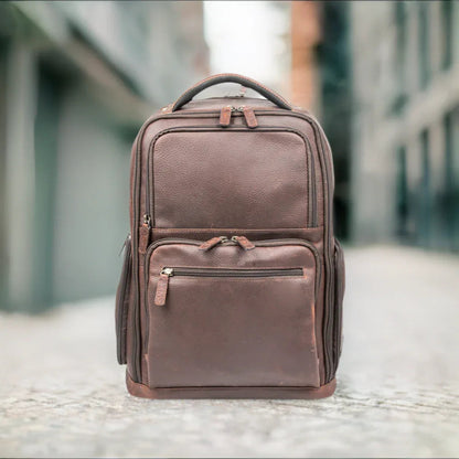 Cambridge Full Grain Mens Leather Backpack MiamiLeathers.com