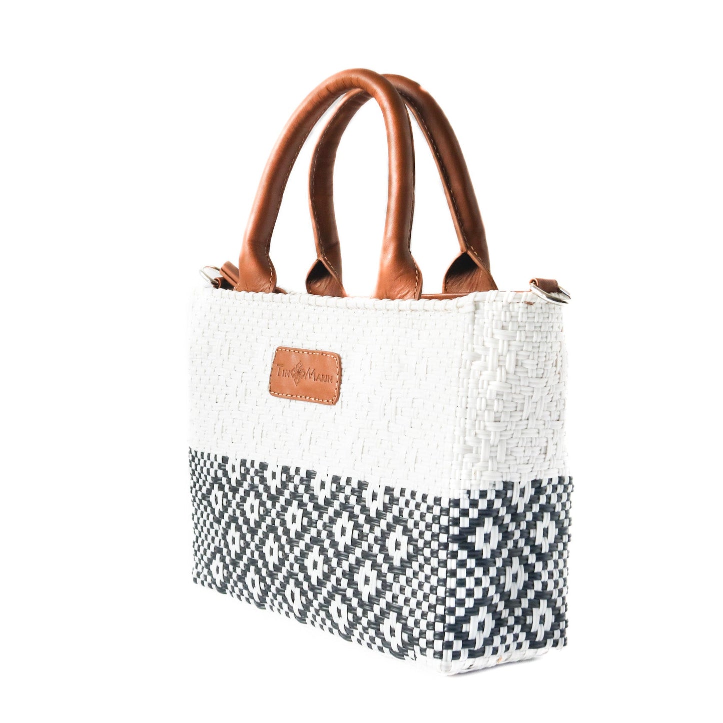 Tin Marin White Small Woven Crossbody Bag Tin Marin Brand