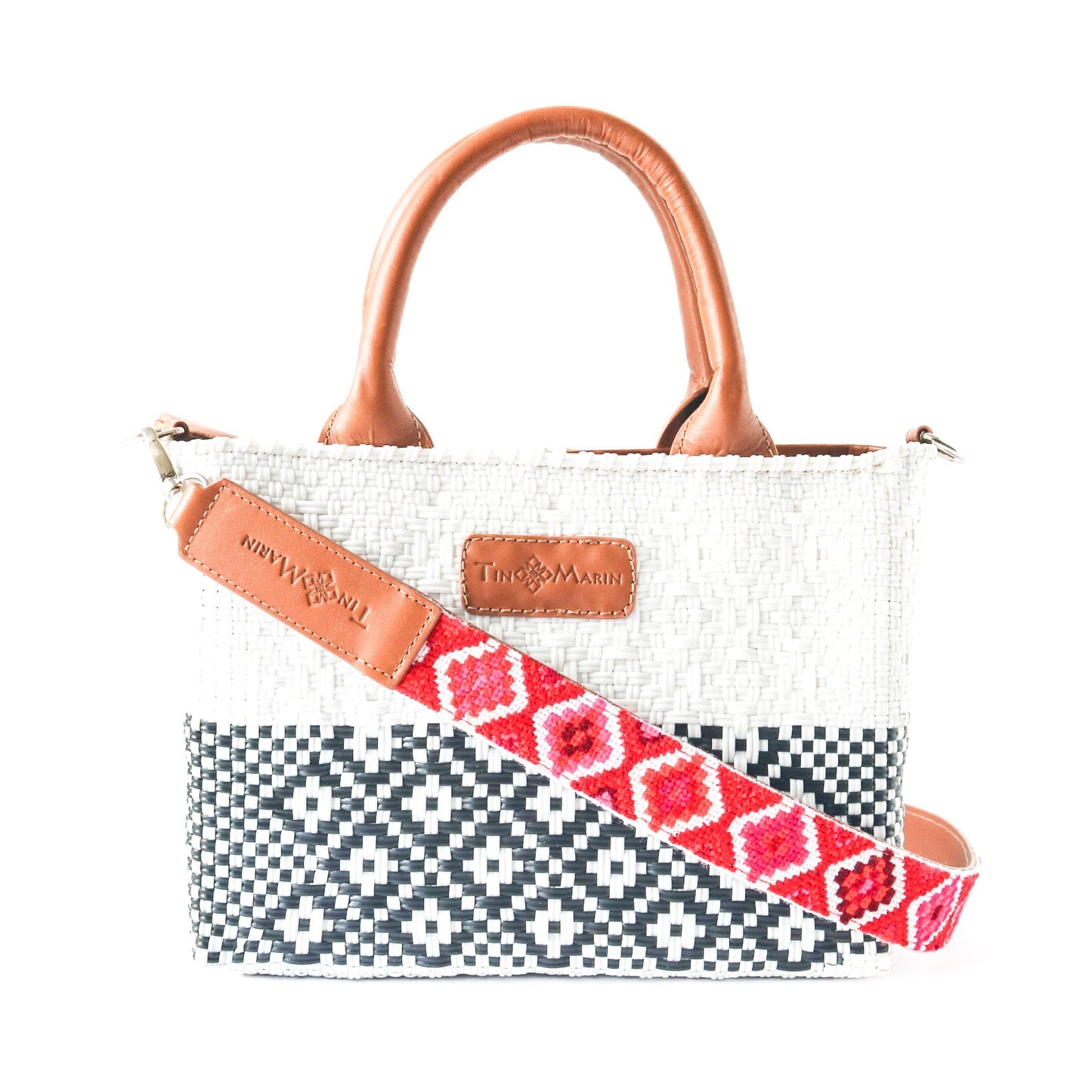 Tin Marin White Small Woven Crossbody Bag Tin Marin Brand
