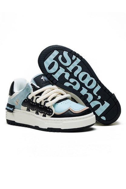 Platform Sneakers Light Blue Black White - Wolvess