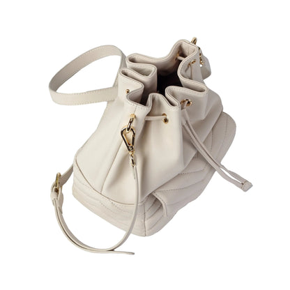 Soft Lambskin Bucket Bag – Striped Embroidery Design MiamiLeathers.com