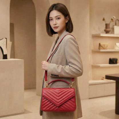 Soft Lambskin Flap Crossbody Bag – Quilted Leather Shoulder Purse MiamiLeathers.com