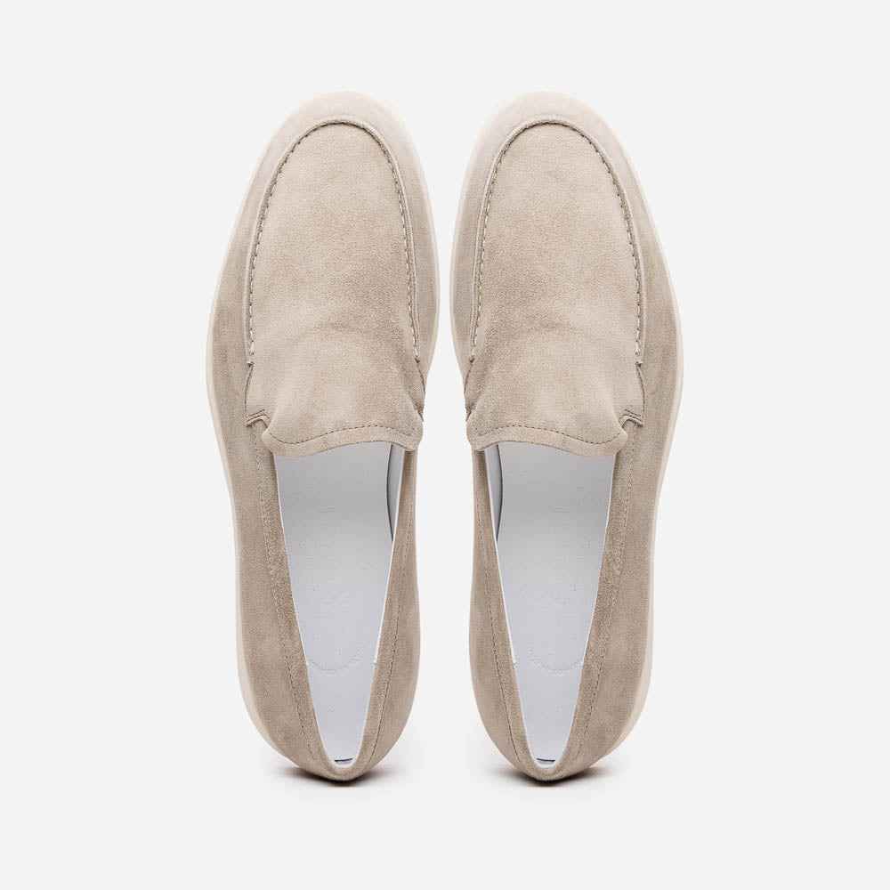 16-621-BON LIVORNO Sueded Italian Goatskin Loafer Bone Zelli Italia