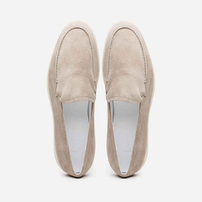 16-621-BON LIVORNO Sueded Italian Goatskin Loafer Bone Zelli Italia