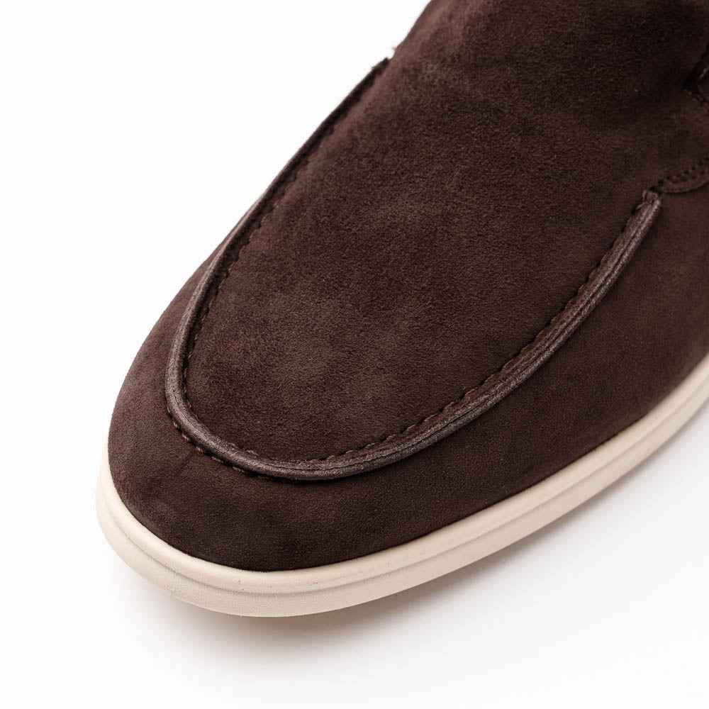 16-621-MOC LIVORNO Sueded Italian Goatskin Loafer Mocha Zelli Italia