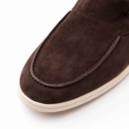 16-621-MOC LIVORNO Sueded Italian Goatskin Loafer Mocha Zelli Italia
