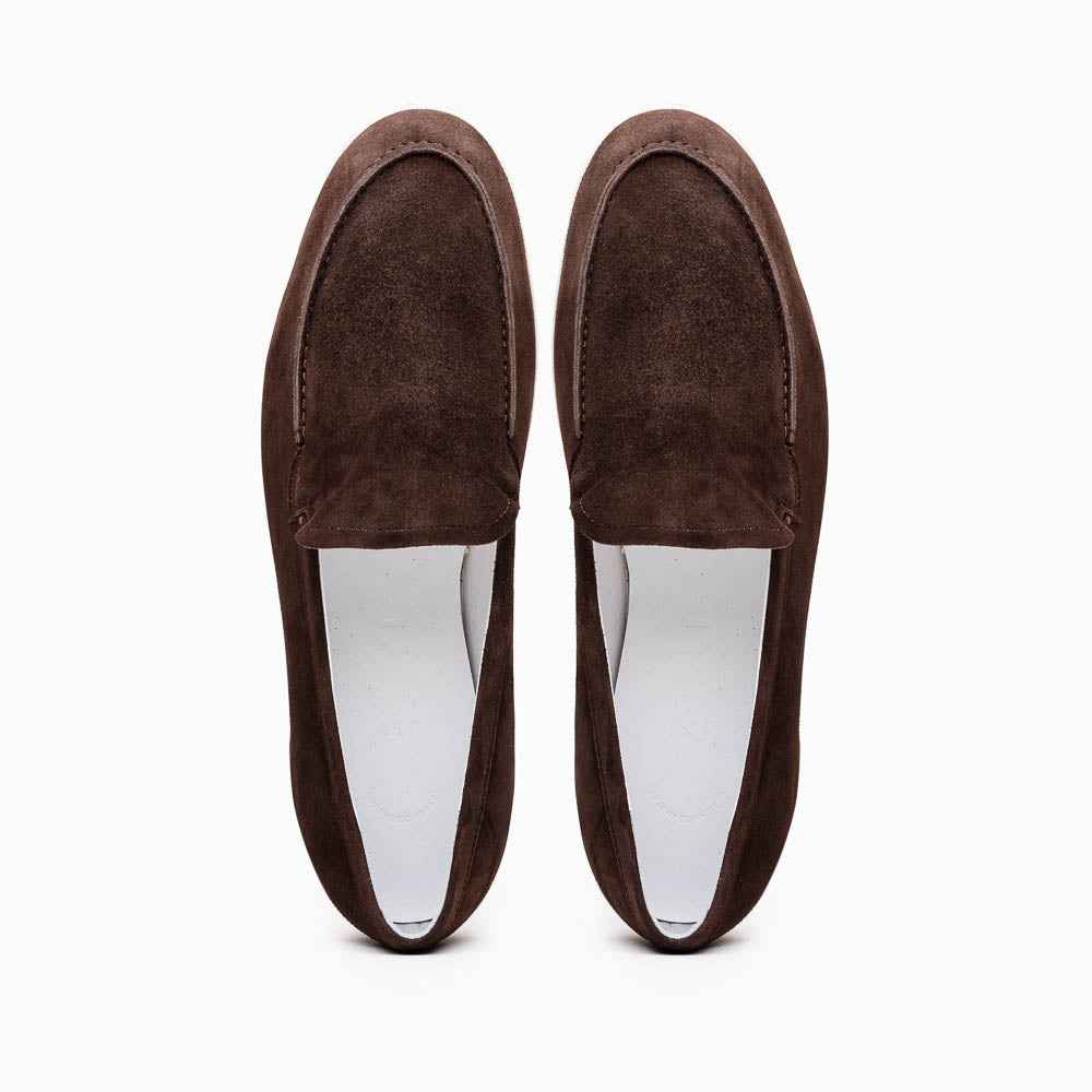 16-621-MOC LIVORNO Sueded Italian Goatskin Loafer Mocha Zelli Italia