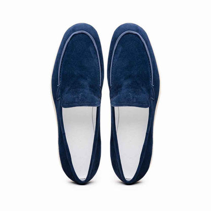 16-621-NVY LIVORNO Sueded Italian Goatskin Loafer Navy