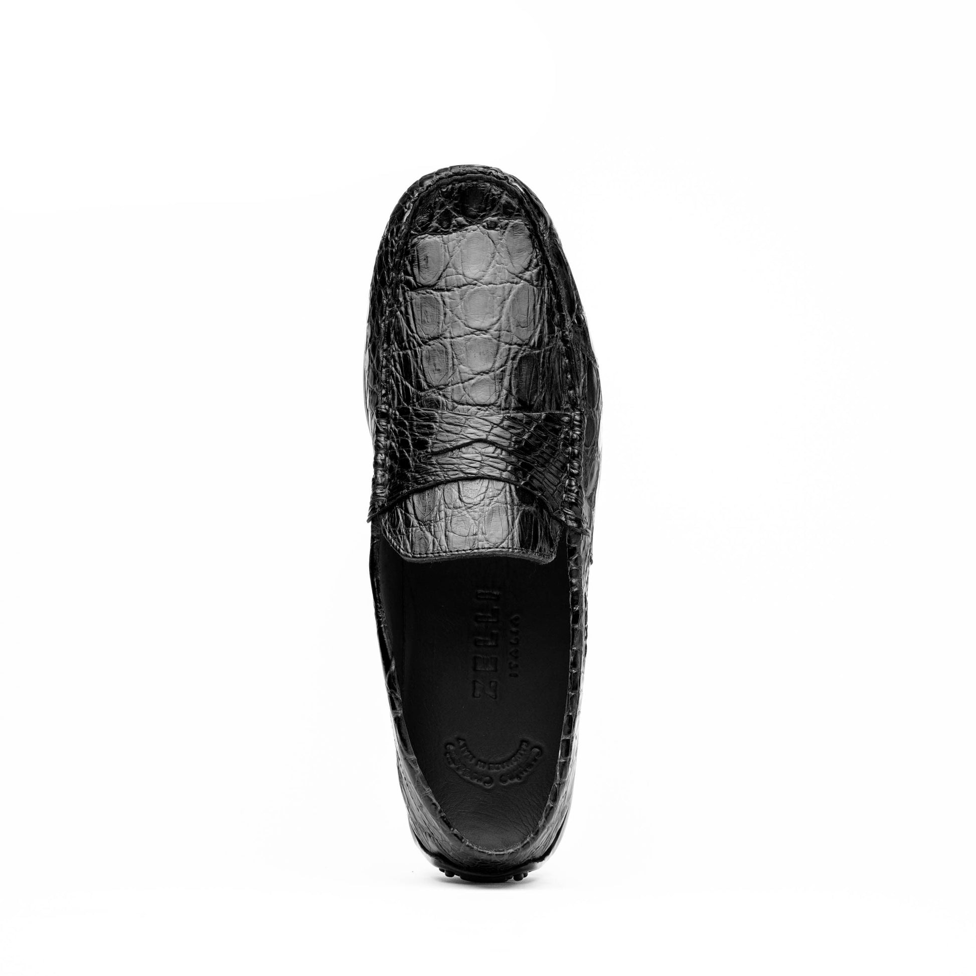 31-103-BKM MONZA Crocodile Driver, Black Zelli Italia