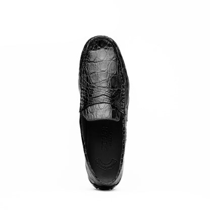 31-103-BKM MONZA Crocodile Driver, Black Zelli Italia