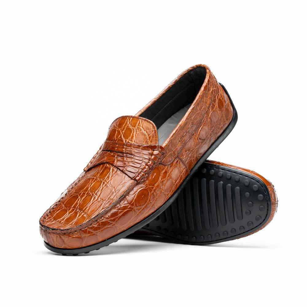 31-103-CGM MONZA Crocodile Driver, Cognac Zelli Italia