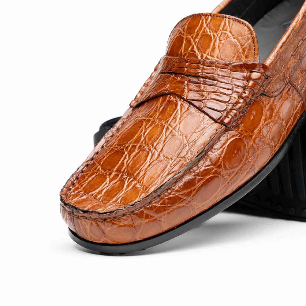 31-103-CGM MONZA Crocodile Driver, Cognac Zelli Italia