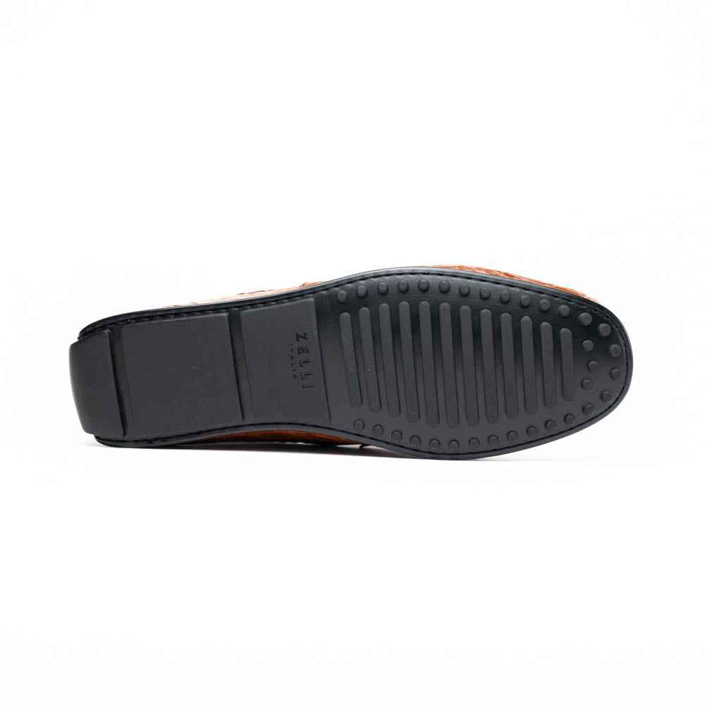 31-103-CGM MONZA Crocodile Driver, Cognac Zelli Italia
