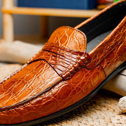 31-103-CGM MONZA Crocodile Driver, Cognac Zelli Italia