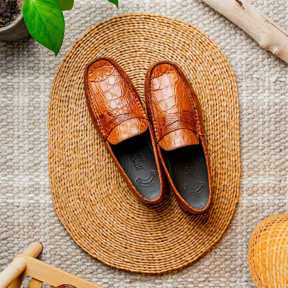 31-103-CGM MONZA Crocodile Driver, Cognac Zelli Italia