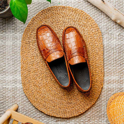31-103-CGM MONZA Crocodile Driver, Cognac Zelli Italia