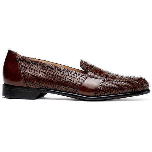 15-585-BRN NICOLA Italian Calfskin Basketweave, Dark  Brown Zelli Italia
