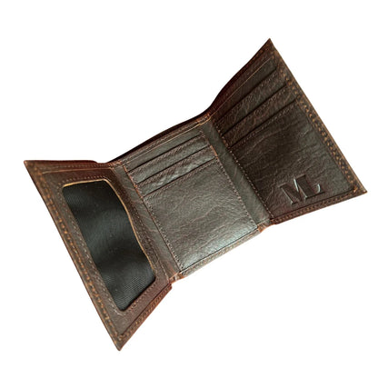 Full-grain Trifold Leather Wallet With RFID MiamiLeathers.com