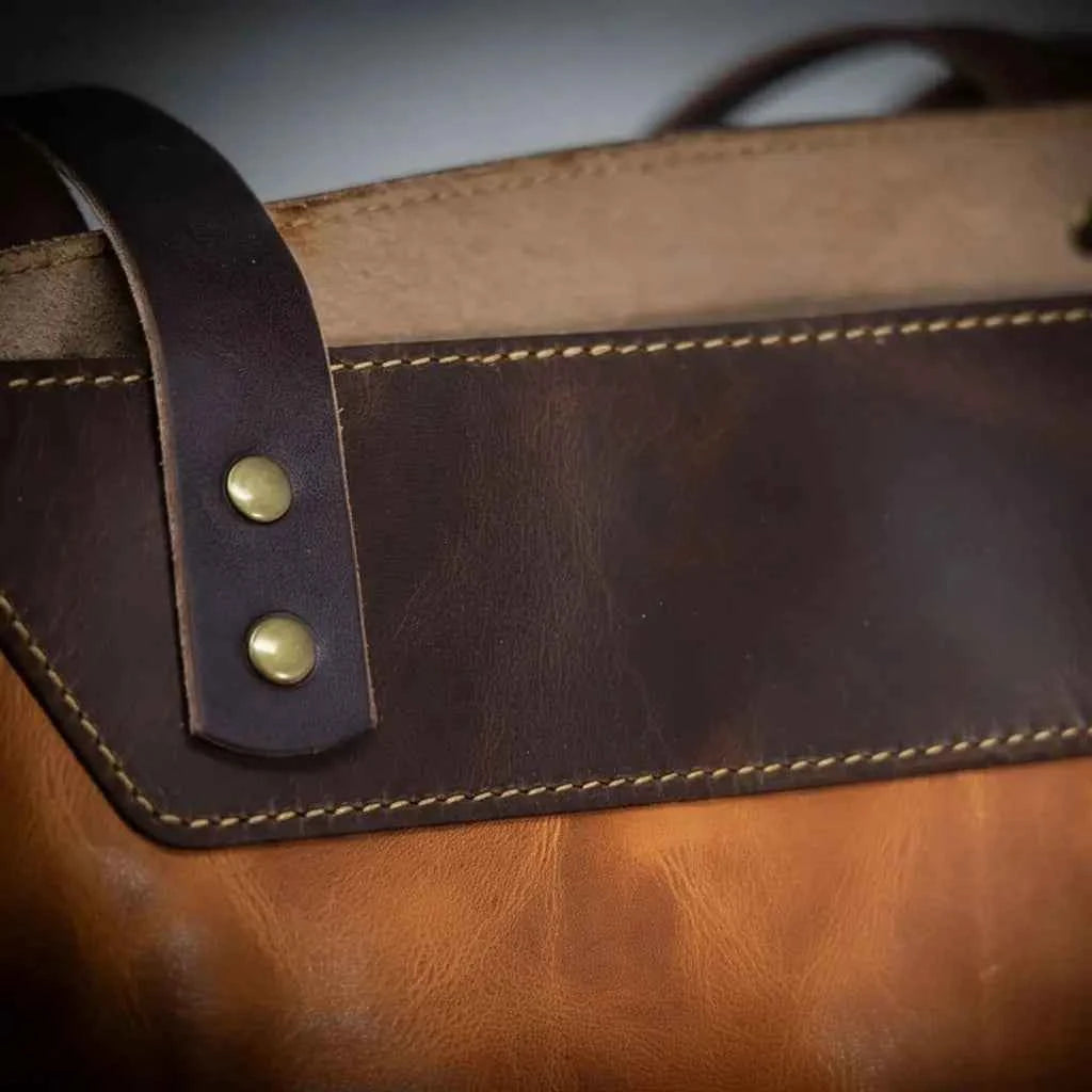 The Naomi Leather Tote Bag - Saddle Tan Bull Sheath Leather