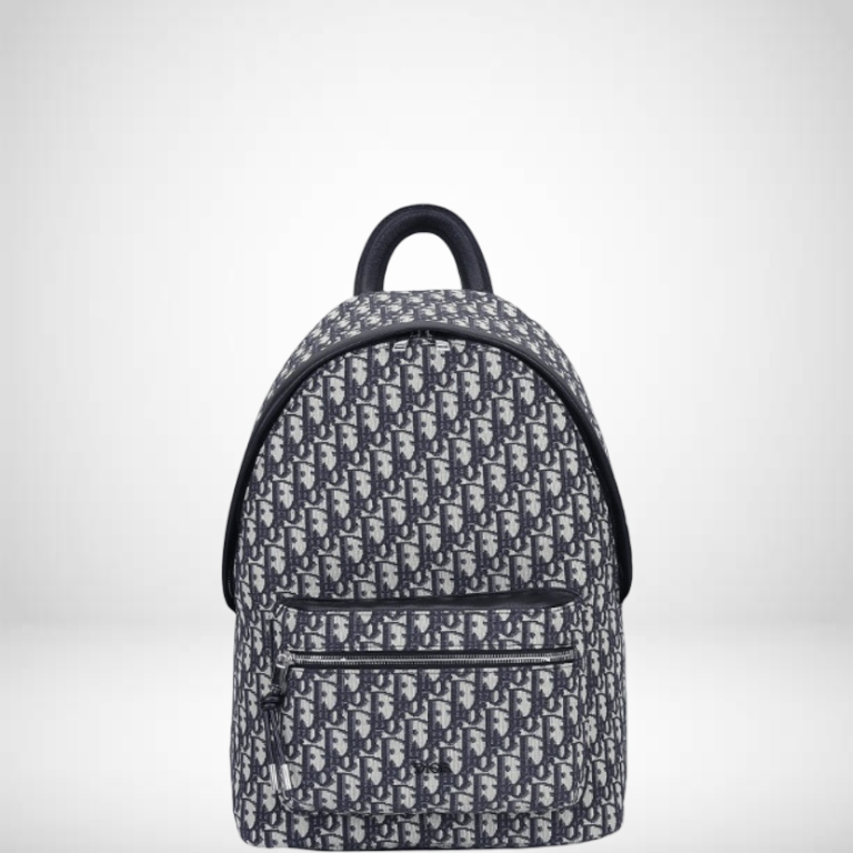 DIR BEIGE AND BLACK 40CM RIDER OBLIQUE JACQUARD BACKPACK The Lavvish Mart