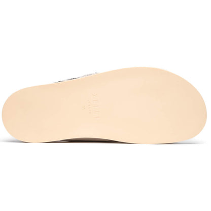 06-105-TPE RENA Italian Goatskin Suede Python Embossed Slide Taupe Zelli Italia