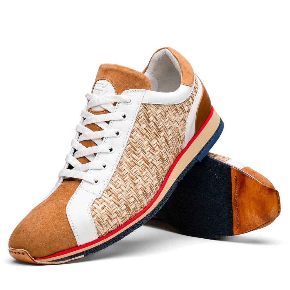 65-375-BRN RIPI Calfskin Hand Weave Sneaker Brown Zelli Italia