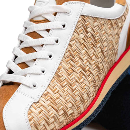65-375-BRN RIPI Calfskin Hand Weave Sneaker Brown Zelli Italia
