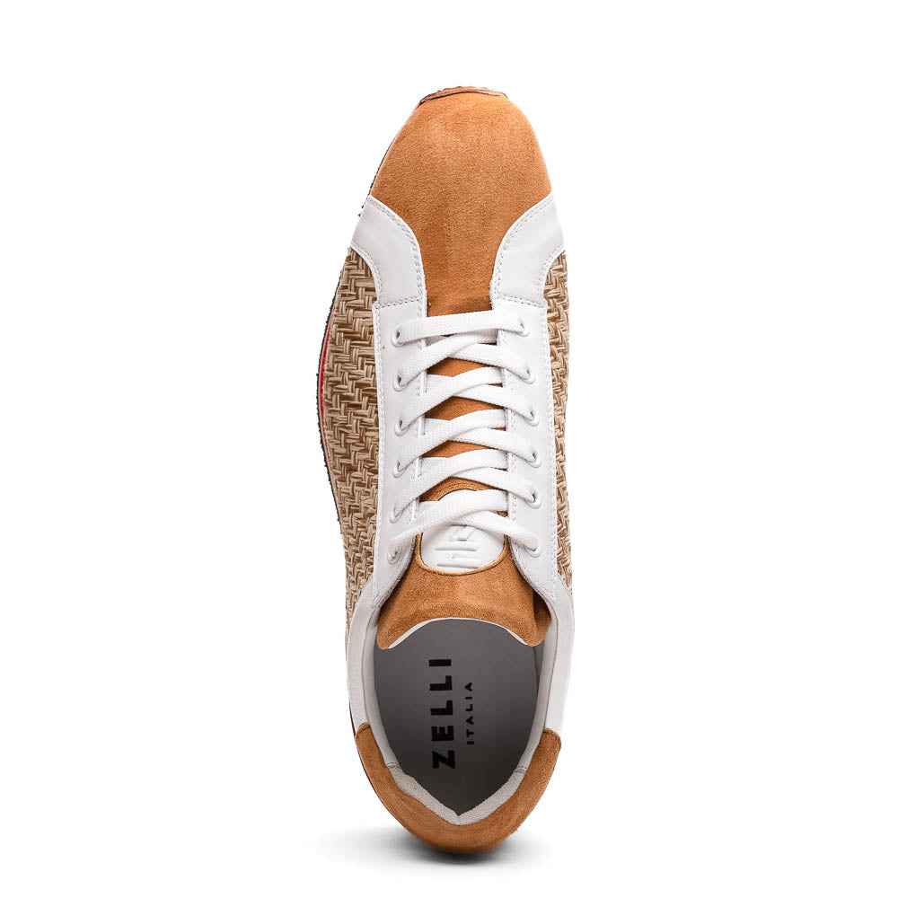 65-375-BRN RIPI Calfskin Hand Weave Sneaker Brown Zelli Italia