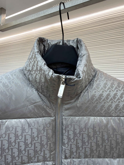 Dior Oblique Grey Technical Jacquard Down Vest