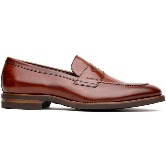 15-400-CGN ROMA Hand Burnished Calfskin Penny Loafer Cognac Zelli Italia