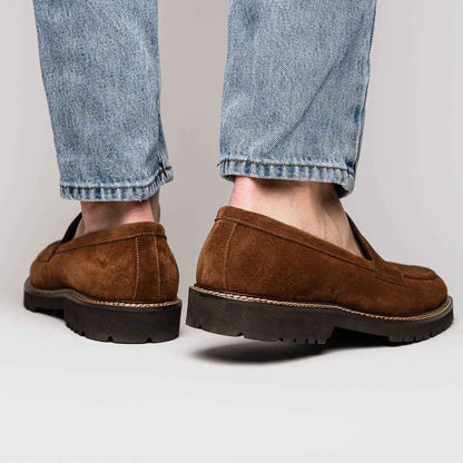 16-657-TOB ROMA Italian Suede Penny Loafers Tobacco Zelli Italia