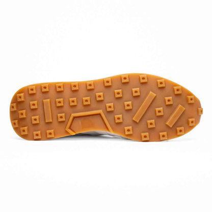 66-265-WHT ROXI Suede & Calfskin Sneaker, White Zelli Italia