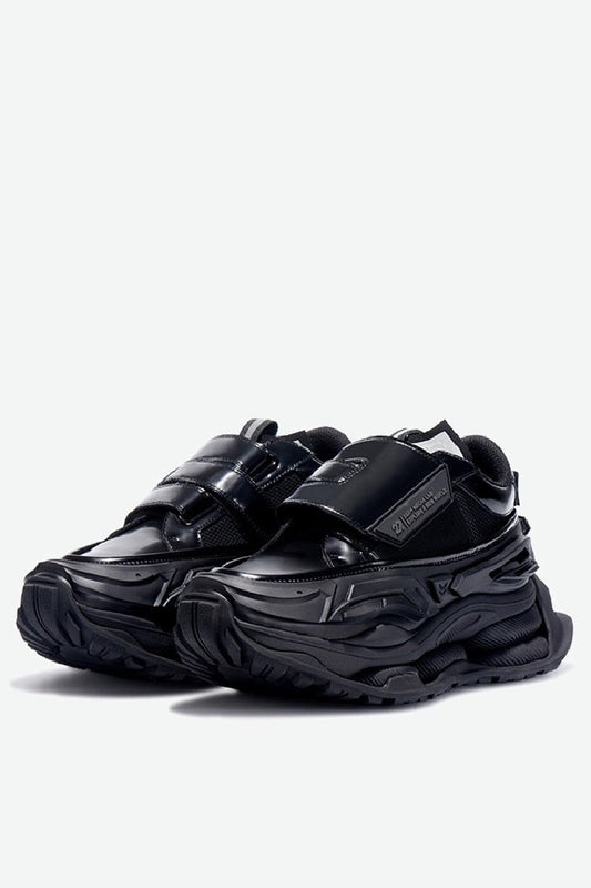 Triple Black Velcro Platform Chunky Sneakers - Wolvess