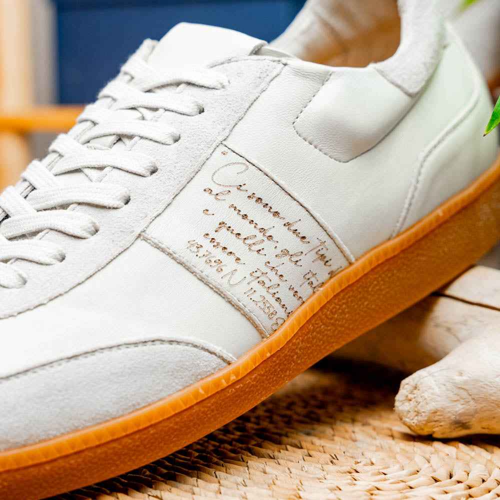 65-400-WHT SHIZZO Signature Leather Sneakers, White