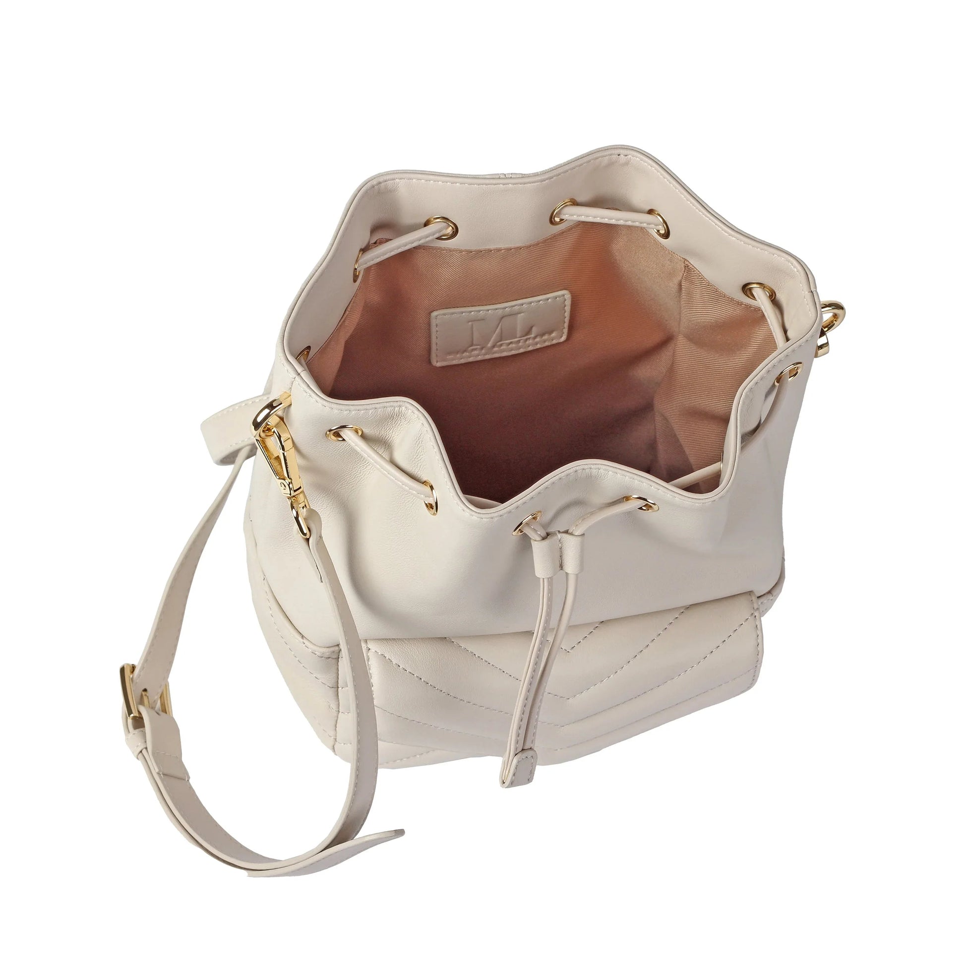 Soft Lambskin Bucket Bag – Striped Embroidery Design MiamiLeathers.com