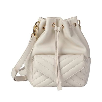 Soft Lambskin Bucket Bag – Striped Embroidery Design MiamiLeathers.com