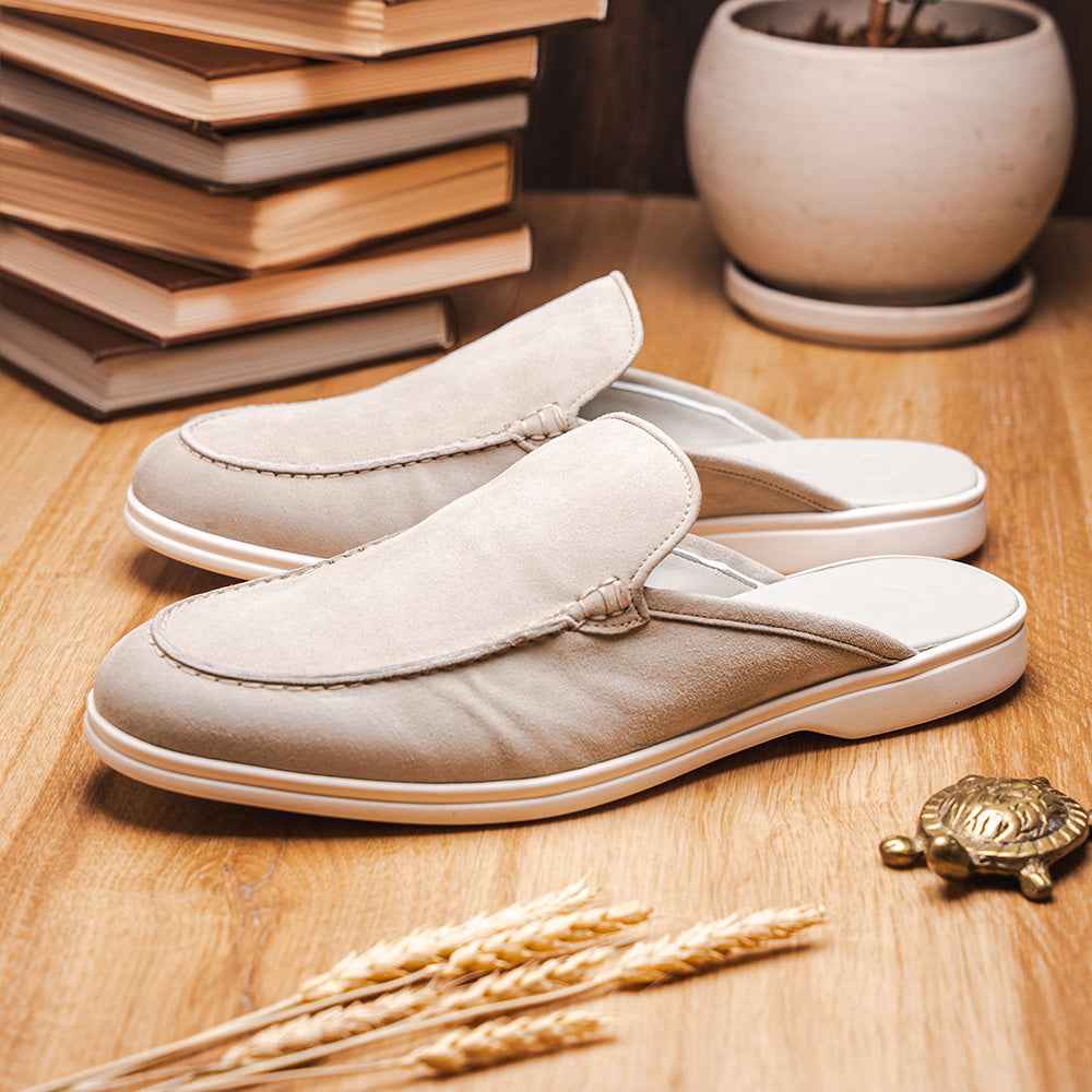 06-112-GRY SORO Sueded Italian Goatskin Mule Grey Zelli Italia