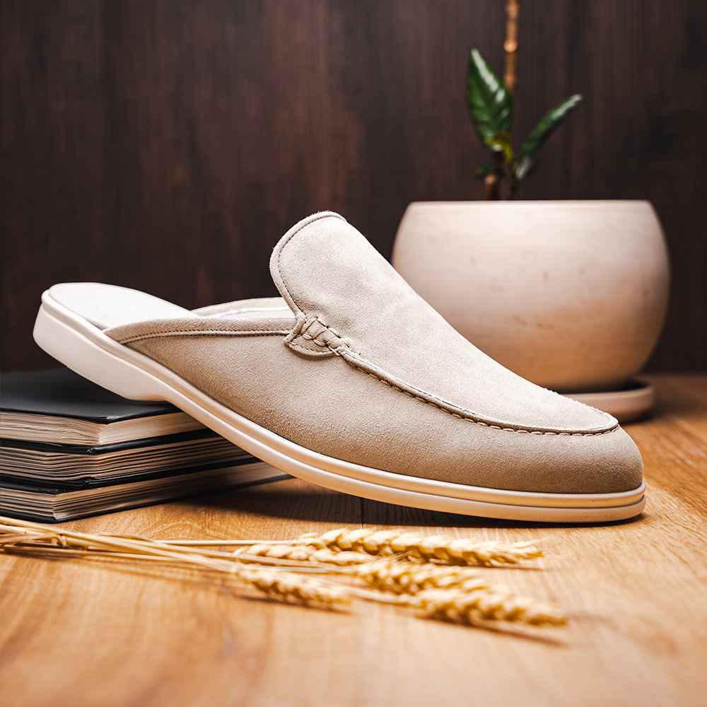 06-112-GRY SORO Sueded Italian Goatskin Mule Grey Zelli Italia