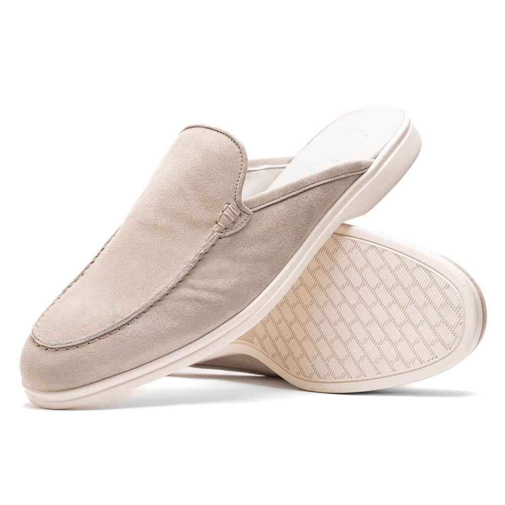 06-112-GRY SORO Sueded Italian Goatskin Mule Grey Zelli Italia