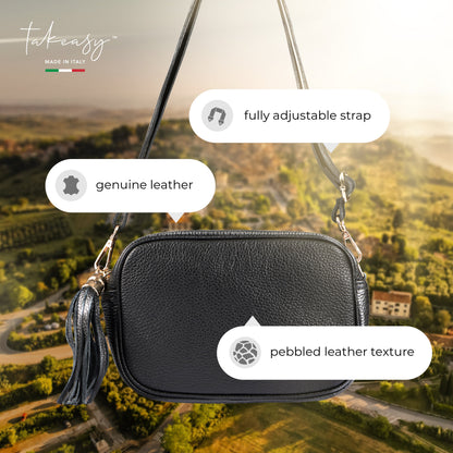 Italian Genuine Calf Leather Crossbody Bag 231302 TAKEASY