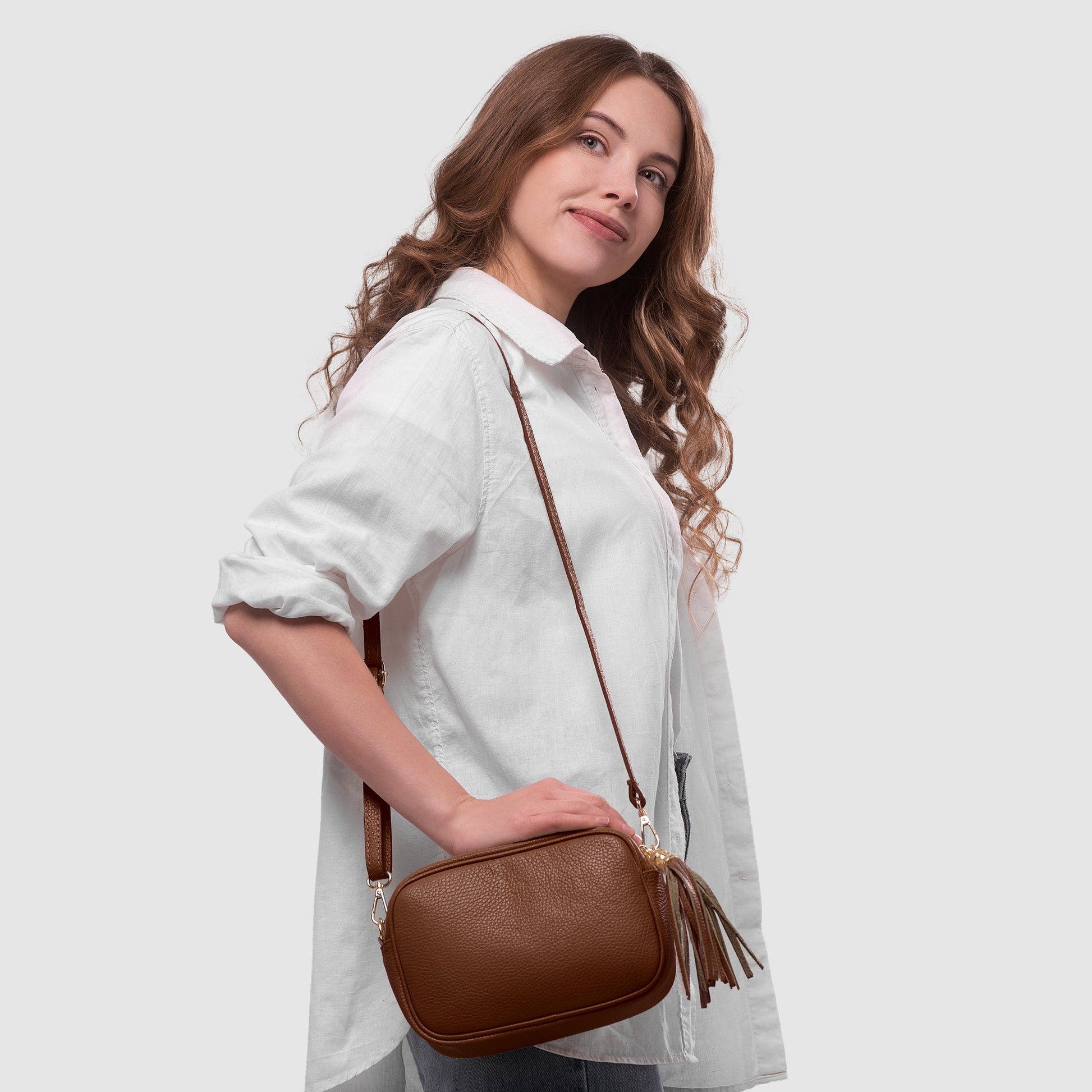 Italian Genuine Calf Leather Crossbody Bag 231302 TAKEASY
