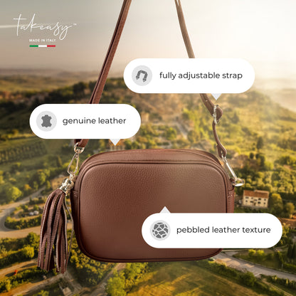Italian Genuine Calf Leather Crossbody Bag 231302 TAKEASY