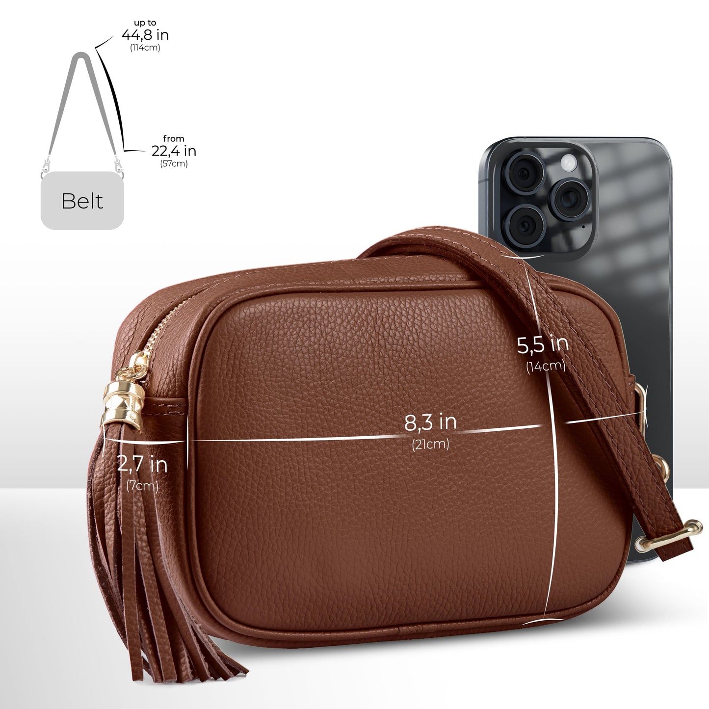 Italian Genuine Calf Leather Crossbody Bag 231302 TAKEASY