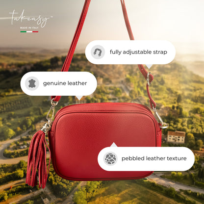 Italian Genuine Calf Leather Crossbody Bag 231302 TAKEASY