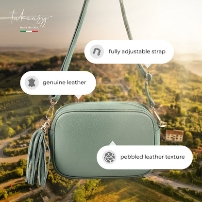 Italian Genuine Calf Leather Crossbody Bag 231302 TAKEASY