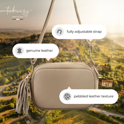 Italian Genuine Calf Leather Crossbody Bag 231302 TAKEASY