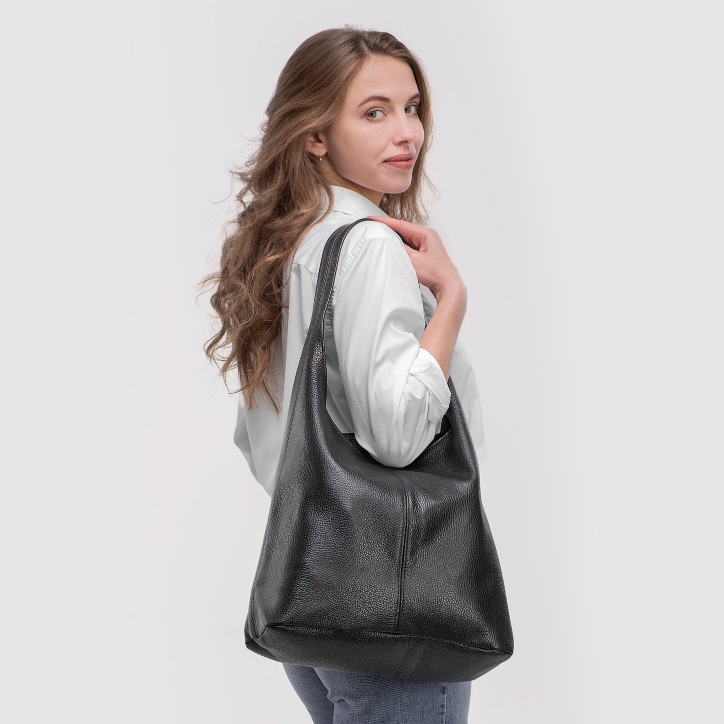 Italian Genuine Calf Leather Hobo Bag 011943 TAKEASY