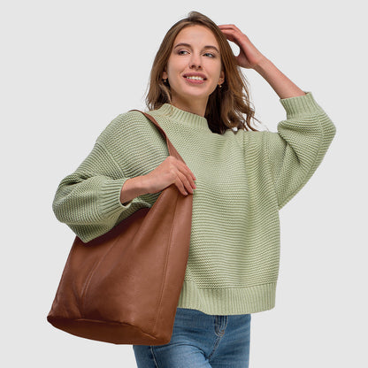 Italian Genuine Calf Leather Hobo Bag 011943 TAKEASY